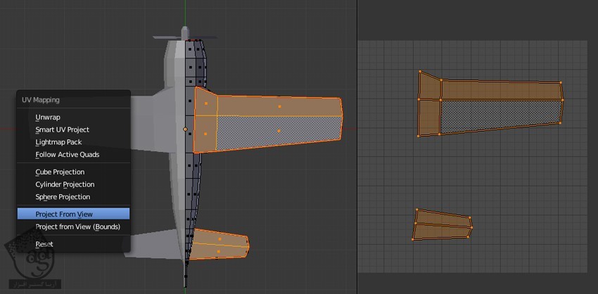 آموزش Blender : تکسچرینگ و UV MApping هواپیمای Low Poly برای بازی – قسمت اول