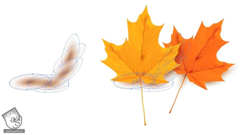آموزش Illustrator : طراحی برگ های پاییزی رنگارنگ