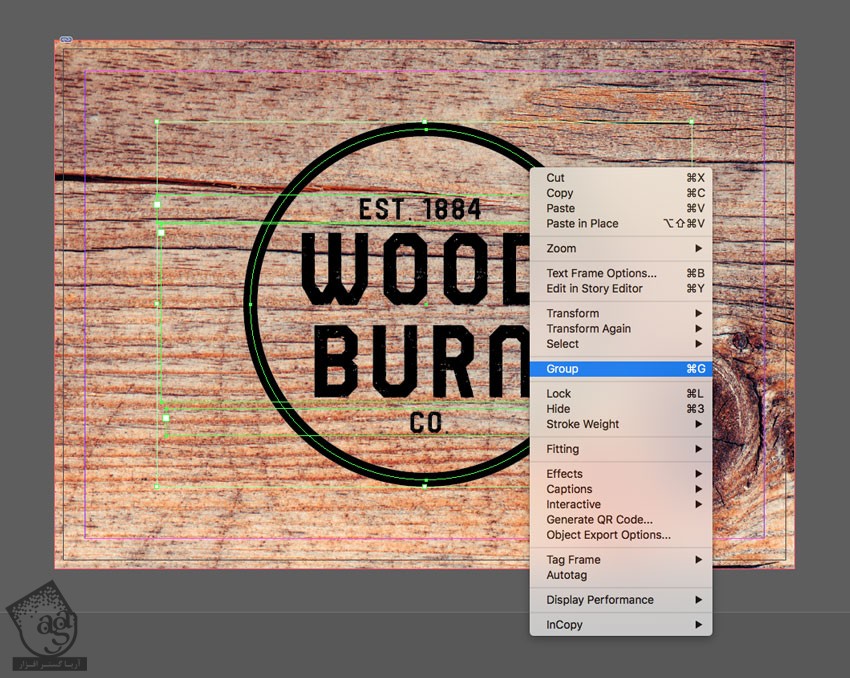 آموزش InDesign : طراحی افکت متنی چوب سوخته