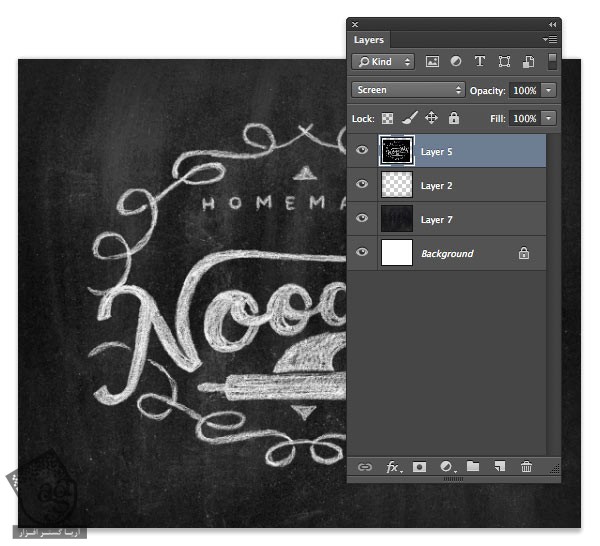 آموزش Photoshop : طراحی لوگو با افکت گچ
