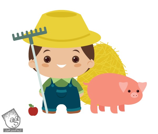 آموزش Illustrator : طراحی کاراکتر کشاورز و فصل برداشت محصول – قسمت دوم