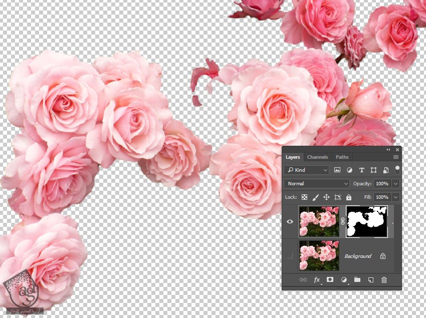 آموزش Photoshop : افکت متنی گلدار