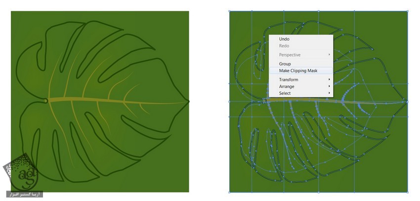 آموزش Illustrator : طراحی حلقه گل های استوایی