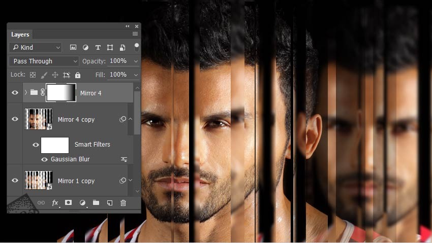 آموزش Photoshop : طراحی افکت آینه نواری
