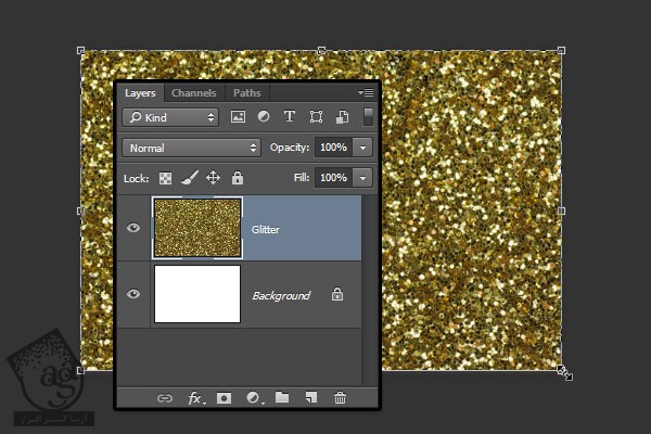 آموزش Photoshop : طراحی افکت متنی نوار طلایی