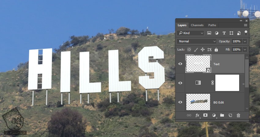 آموزش Photoshop : افکت متنی هالیوود – قسمت دوم