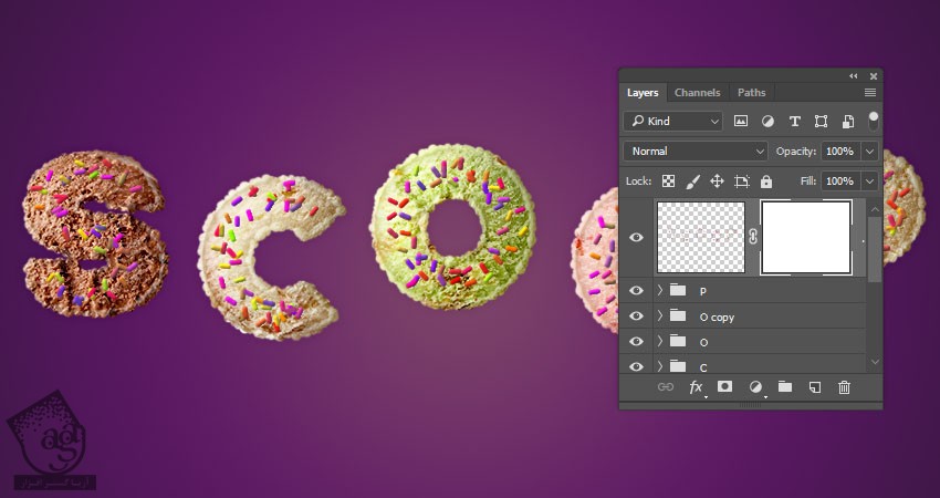 آموزش Photoshop : طراحی افکت متنی اسکوپ بستنی – قسمت دوم