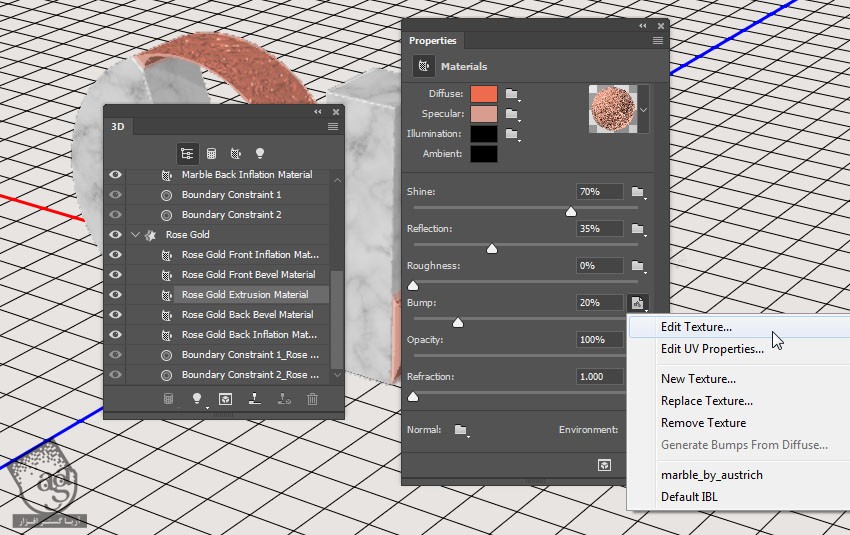 آموزش Photoshop : طراحی افکت متنی سنگ مرمر – قسمت دوم