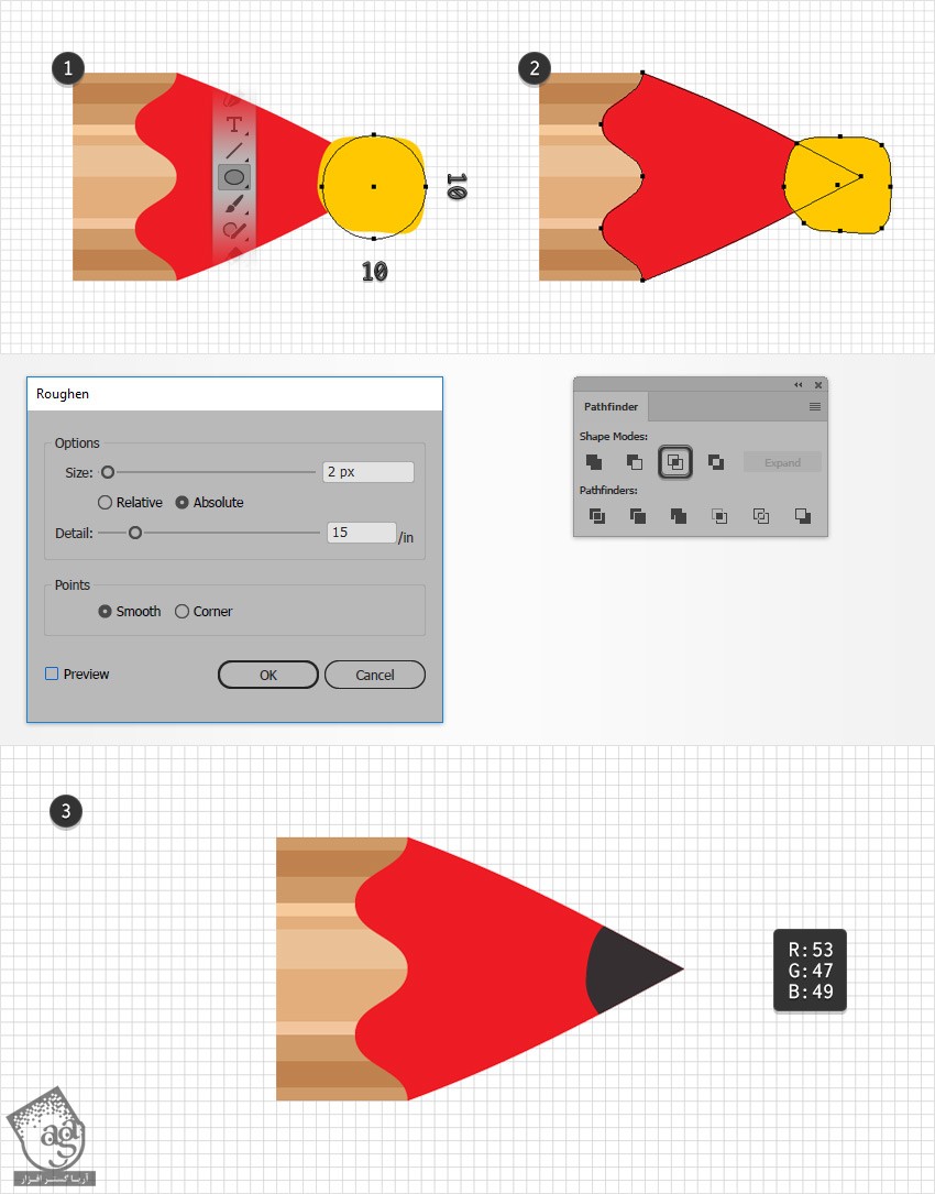 آموزش Illustrator : طراحی افکت متنی مدادی – قسمت اول