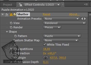 آموزش After Effects : متحرک سازی پازل با پلاگین Shatter