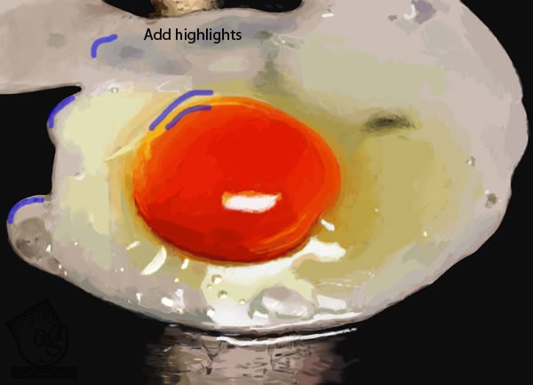 طراحی تخم مرغ سرخ شده واقعی با استفاده از تکنیک های نقاشی دیجیتال در Photoshop