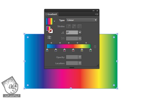 آموزش Illustrator : ایجاد Gradient Overlay رنگین کمان