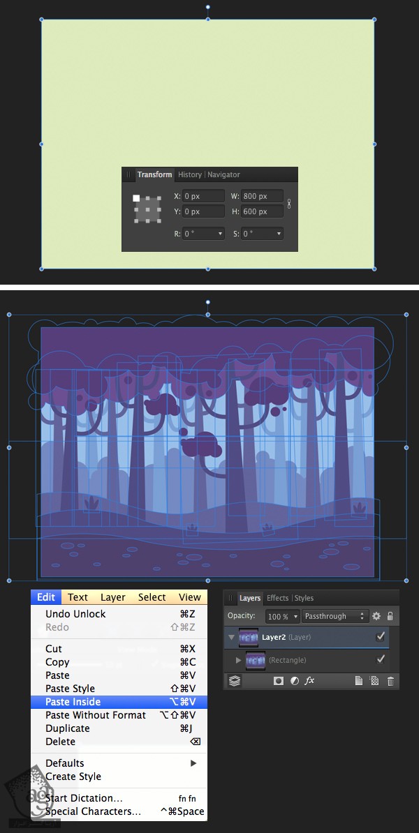 آموزش Affinity Designer : طراحی پس زمینه جنگل – قسمت دوم