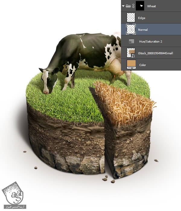 آموزش Photoshop : طراحی کیک خاکی – قسمت دوم