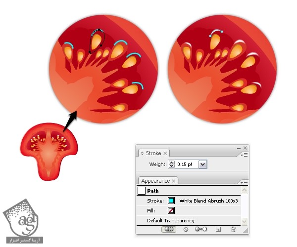 آموزش Illustrator : طراحی افکت متنی گوجه فرنگی – قسمت دوم