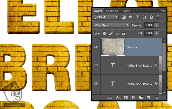 آموزش Photoshop : طراحی افکت متنی دیوار آجری
