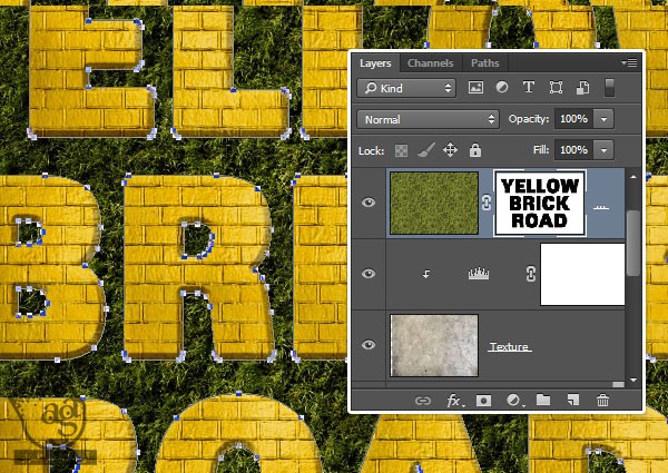 آموزش Photoshop : طراحی افکت متنی دیوار آجری