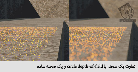 تفاوت یک صحنه با circle depth of field و یک صحنه ساده