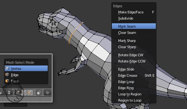 آموزش Blender : مدل سازی، Unmapping و تکسچرینگ تی رکس – قسمت سوم