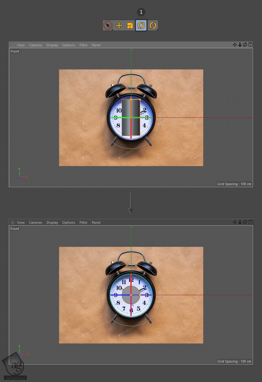 آموزش Cinema4D : مدل سازی ساعت زنگ دار – قسمت اول