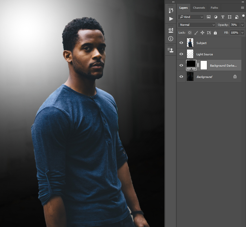 آموزش Photoshop : اضافه کردن نور پس زمینه