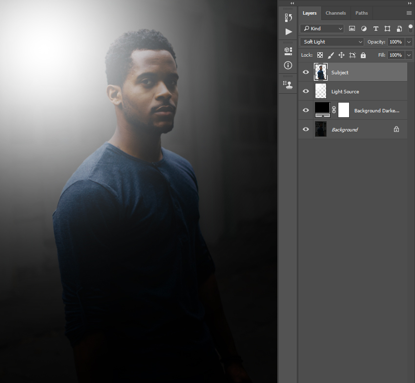 آموزش Photoshop : اضافه کردن نور پس زمینه