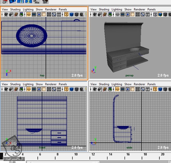 آموزش Maya : مدل سازی طراحی داخلی حمام – بخش اول - قسمت دوم