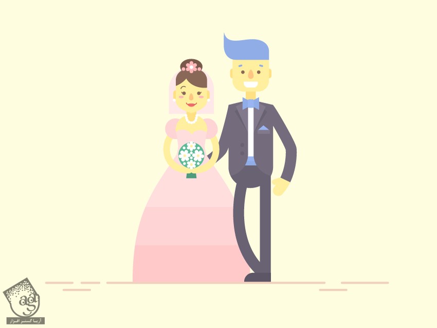 آموزش Illustrator : طراحی کاراکتر عروس و داماد – قسمت دوم