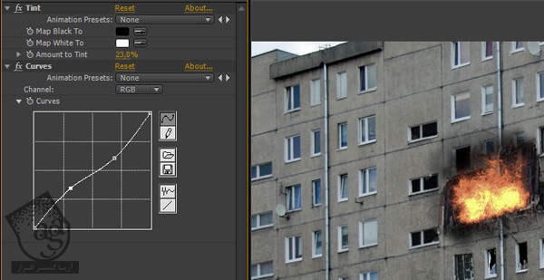 ایجاد VFX Shot سوختن ساختمان با After Effects
