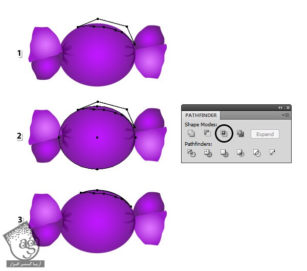 آموزش Illustrator : طراحی شکلات آبنباتی