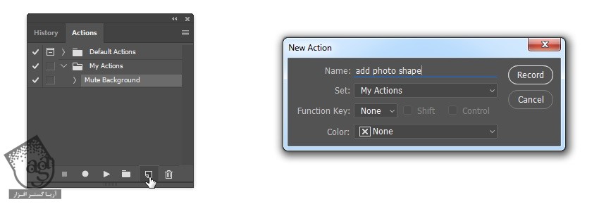 آموزش Photoshop : افکت کلاژ با Action