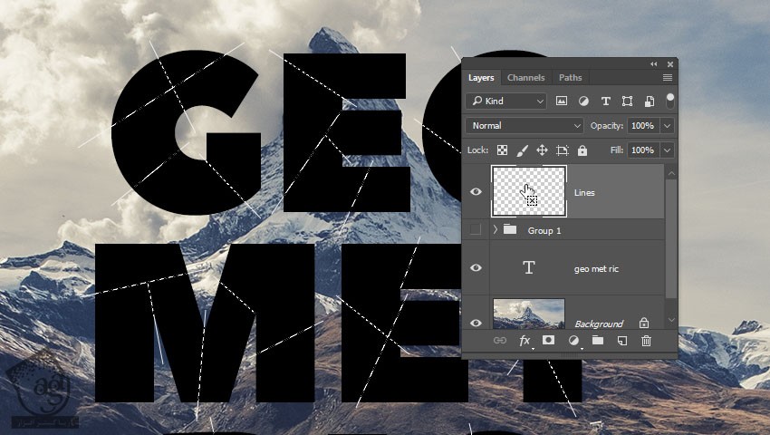 آموزش Photoshop : طراحی افکت متنی کولاژ