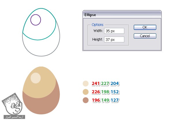 آموزش Illustrator : طراحی کاراکتر تخم مرغی با ابزار Blend – قسمت اول