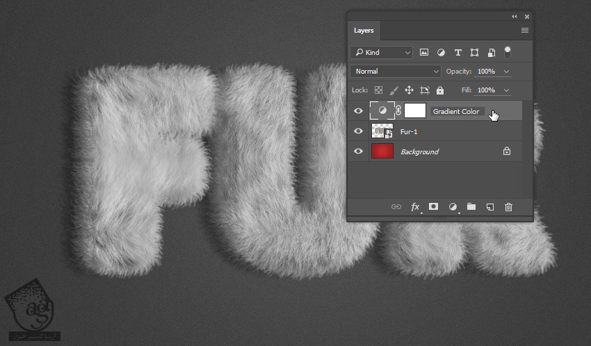 آموزش Photoshop : طراحی افکت متنی پشمالو با Action – قسمت دوم