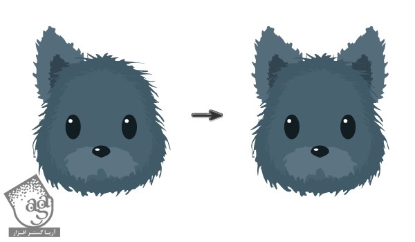 آموزش Illustrator : طراحی سگ پشمالو با ابزار Warp