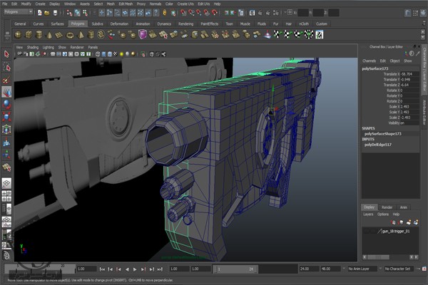 آموزش Maya : مدل سازی و اضافه کردن جزئیات به اسلحه – قسمت دوم