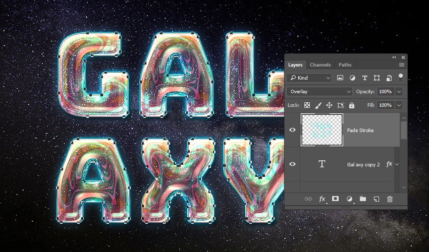 آموزش Photoshop : طراحی افکت متنی کهکشان – قسمت اول