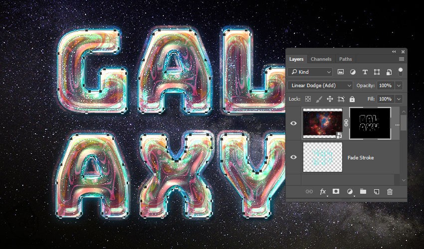 آموزش Photoshop : طراحی افکت متنی کهکشان – قسمت دوم