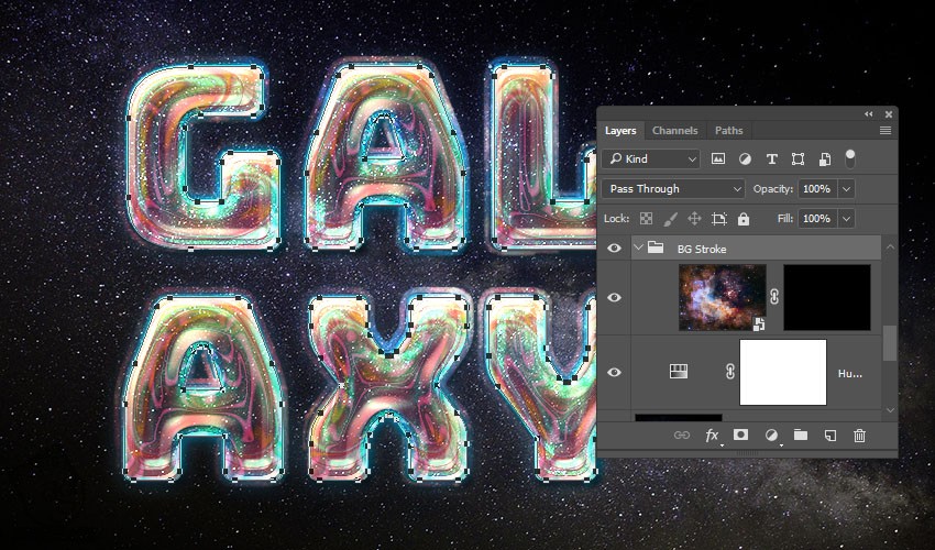 آموزش Photoshop : طراحی افکت متنی کهکشان – قسمت دوم