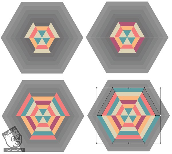 آموزش Illustrator : طراحی شش ضلعی