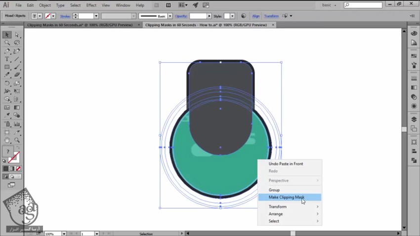 آموزش Illustrator : روش کار Clipping Mask