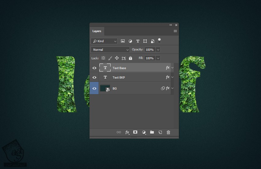 آموزش Photoshop : افکت متنی برگی – قسمت دوم