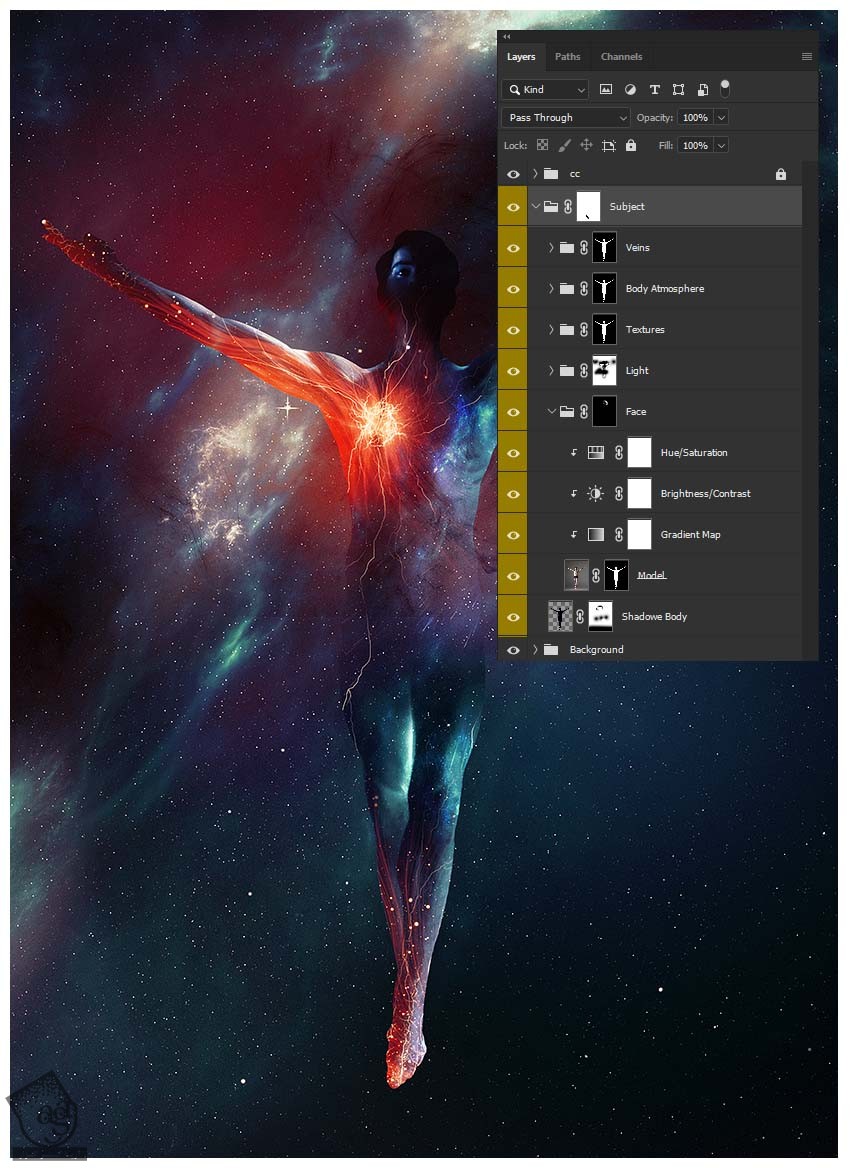 آموزش Photoshop : افکت تصویری کهکشان – قسمت دوم