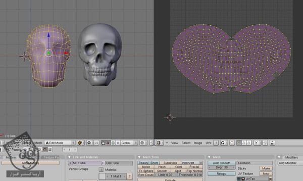 آموزش Blender : طراحی Low Poly جمجمه
