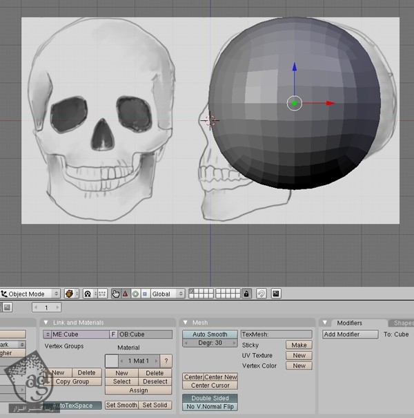 آموزش Blender : طراحی Low Poly جمجمه