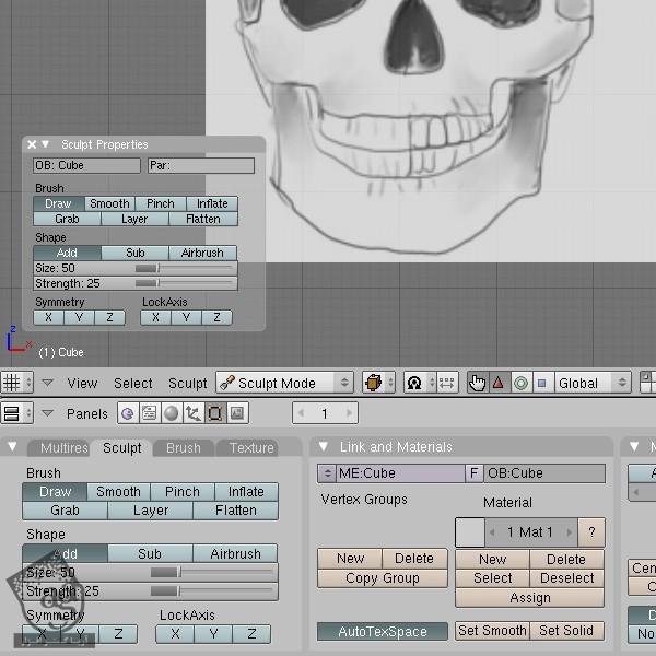 آموزش Blender : طراحی Low Poly جمجمه