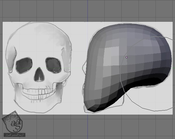 آموزش Blender : طراحی Low Poly جمجمه