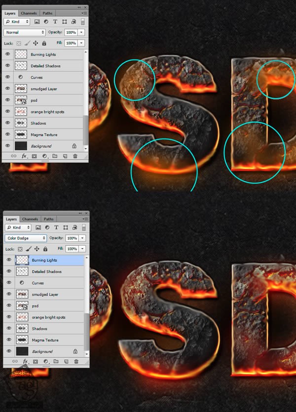 طراحی افکت متنی ماگمای گداخته در Photoshop