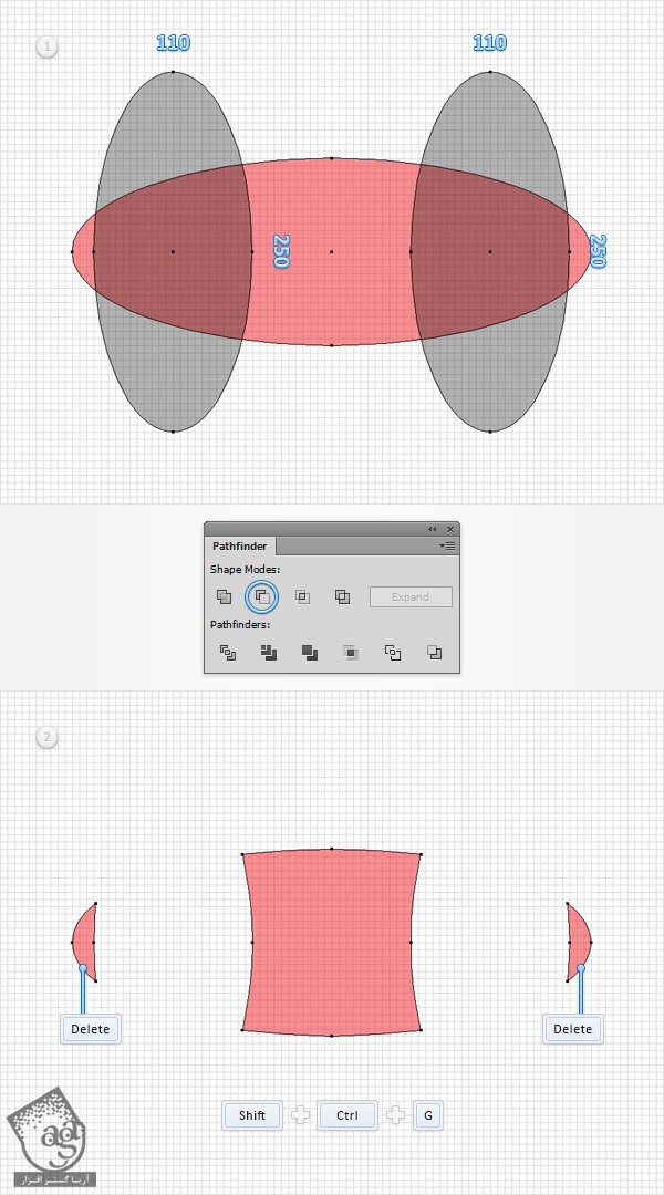 آموزش Illustrator : طراحی تکه پازل