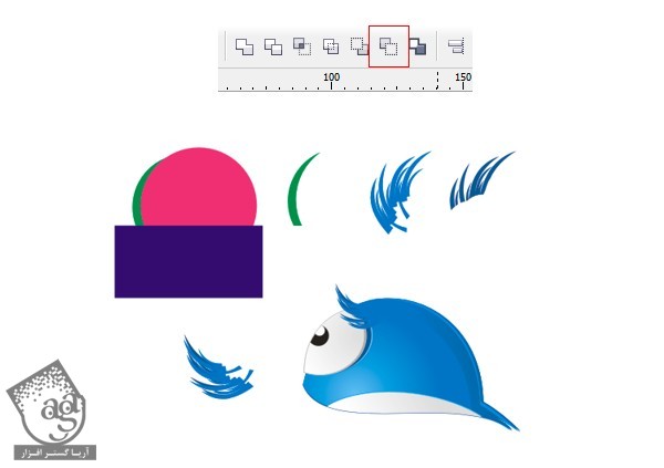 آموزش Core Draw : طراحی پرنده